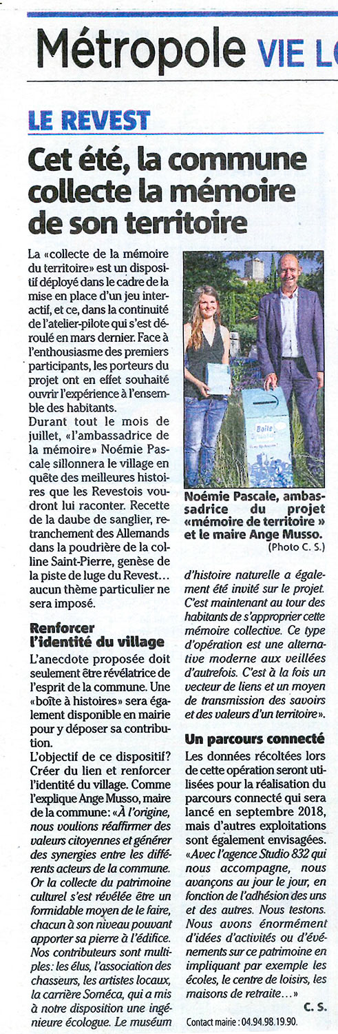 Agence communication Marketing territorial article Var matin presse locale